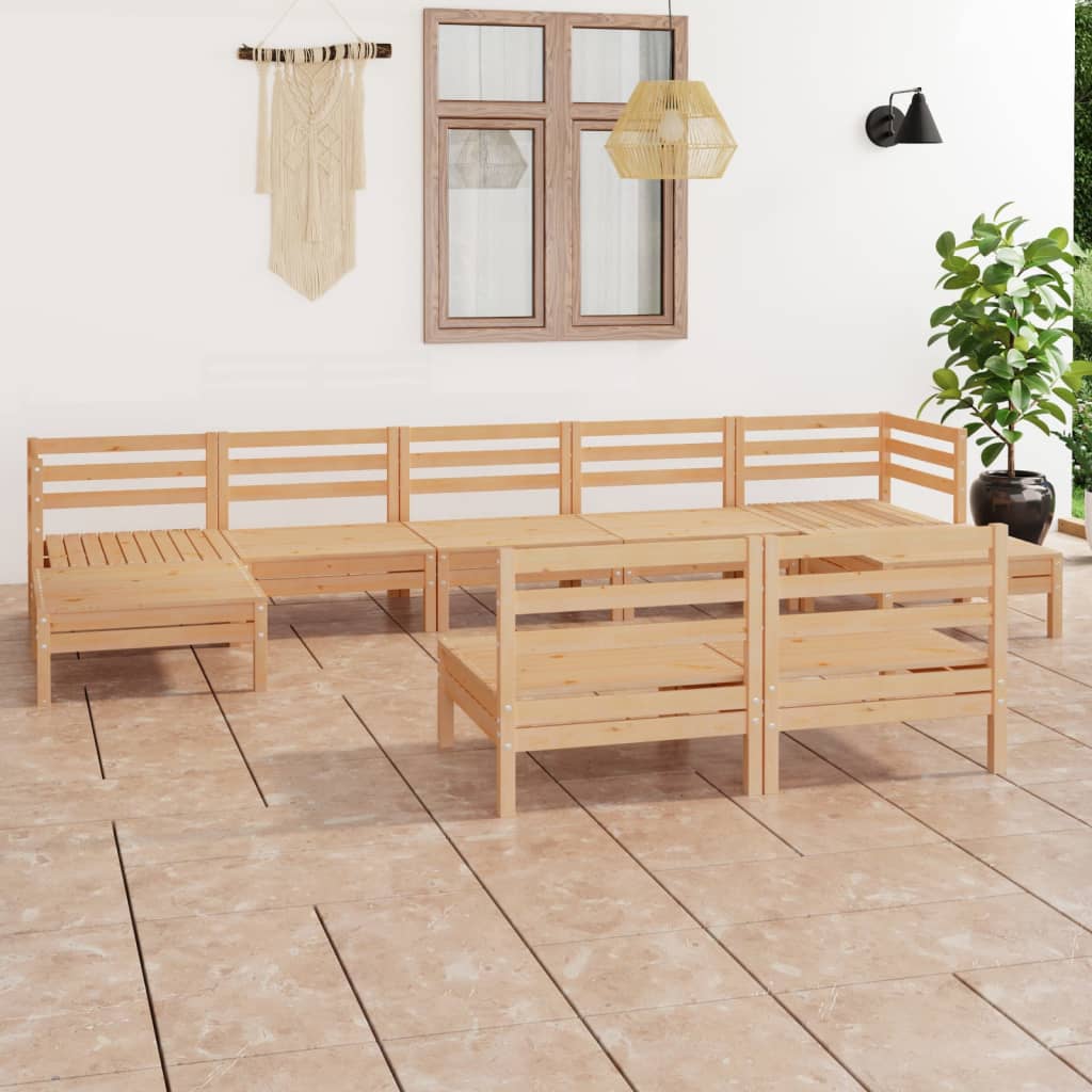 vidaXL 9-delige Loungeset massief grenenhout