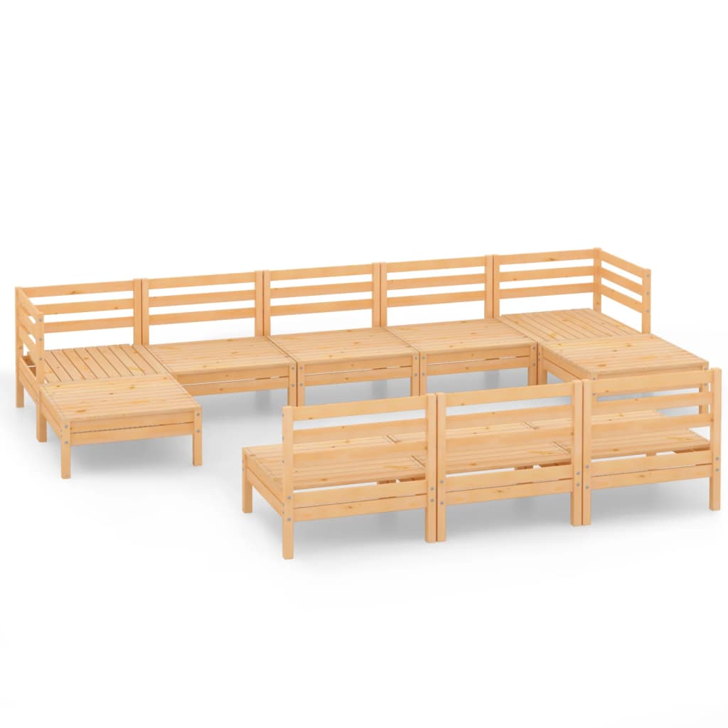 vidaXL 10-delige Loungeset massief grenenhout