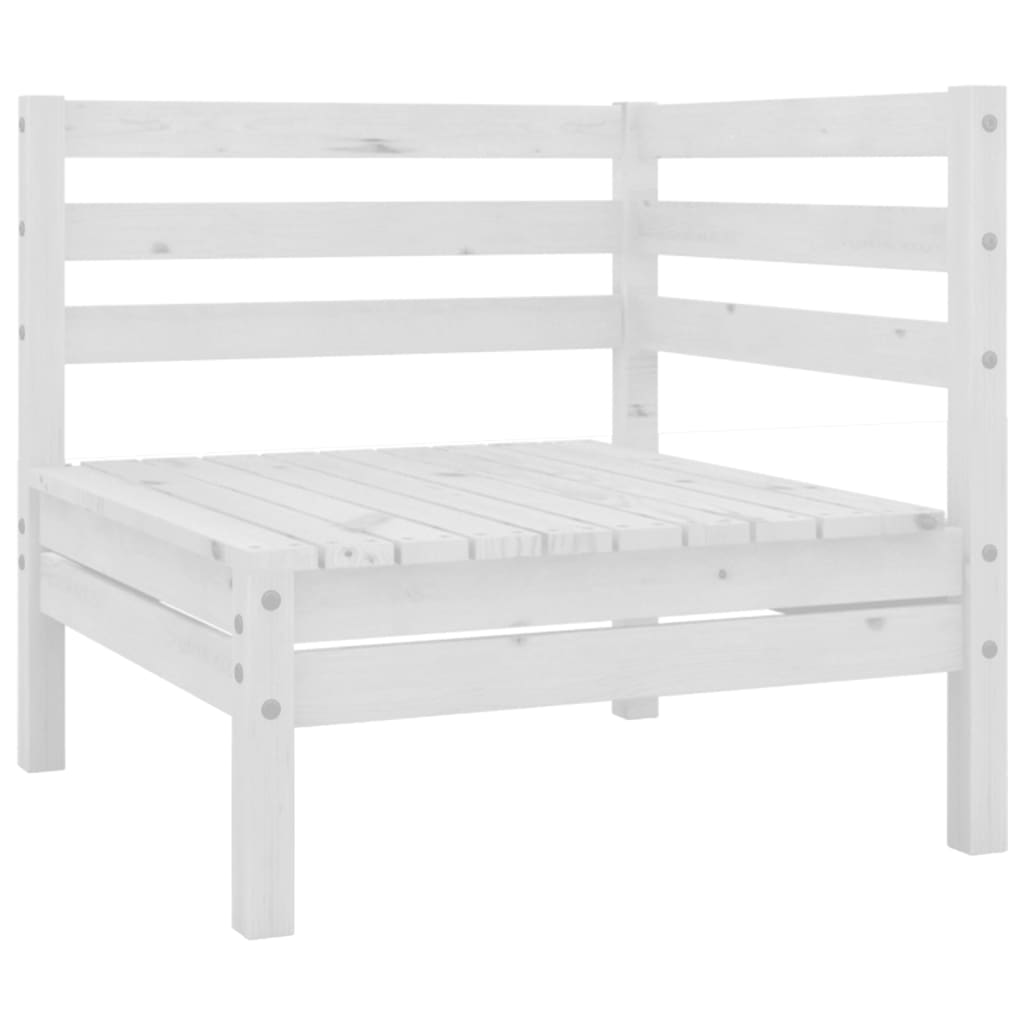 vidaXL 11-Piece Solid Pine Wood Lounge Set White