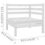 vidaXL 11-Piece Solid Pine Wood Lounge Set White