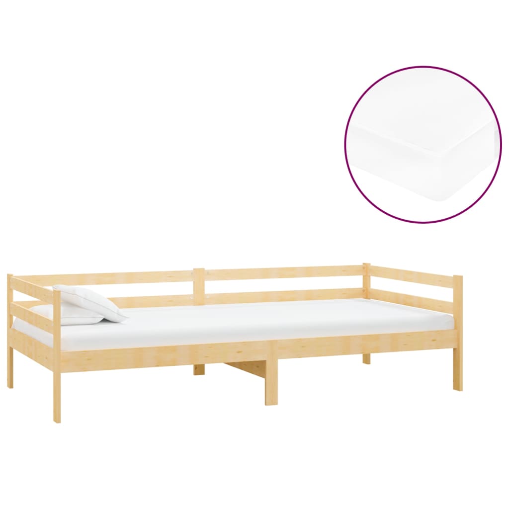 vidaXL Slaapbank met matras massief grenenhout 90x200 cm