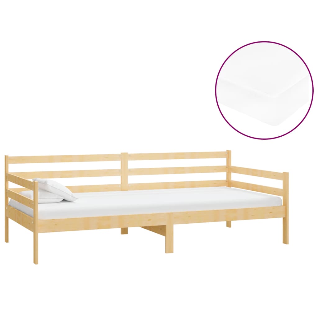 vidaXL Slaapbank met matras massief grenenhout 90x200 cm