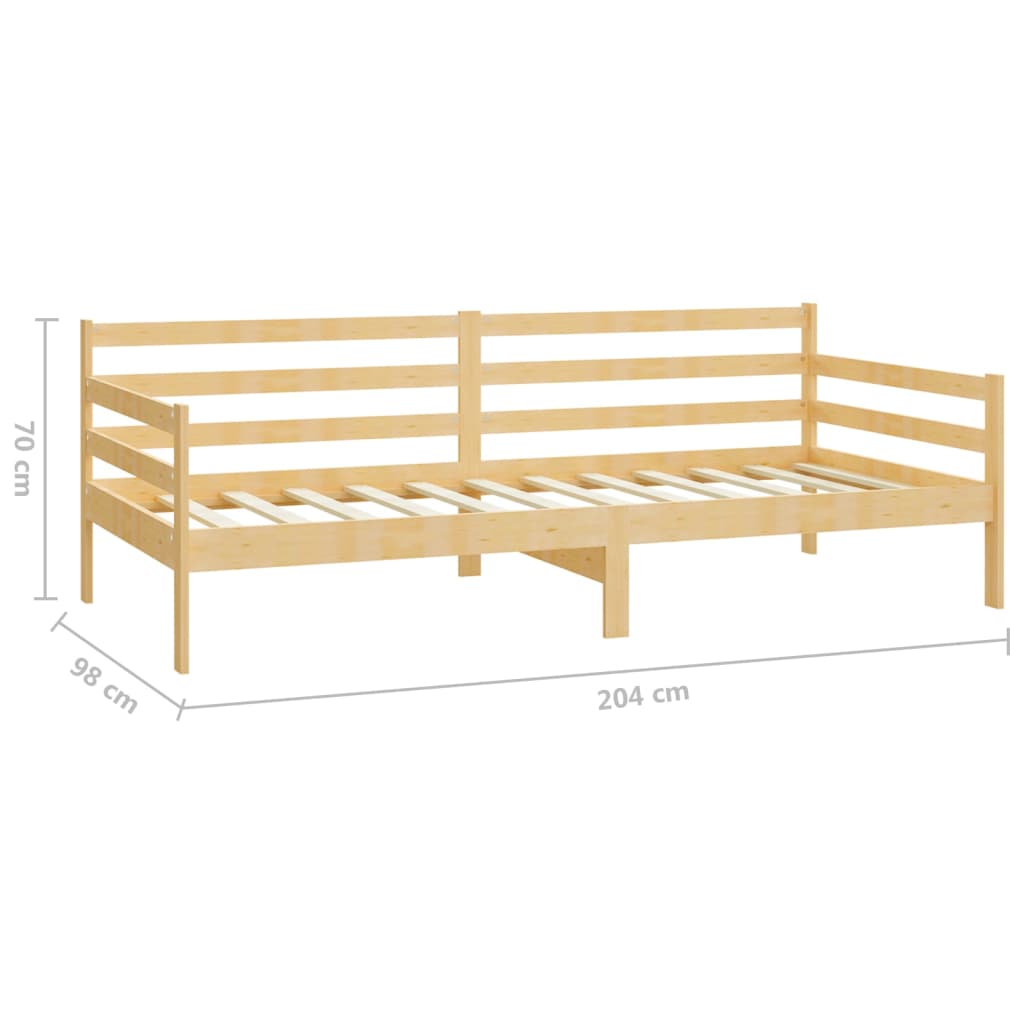 vidaXL Slaapbank met matras massief grenenhout 90x200 cm