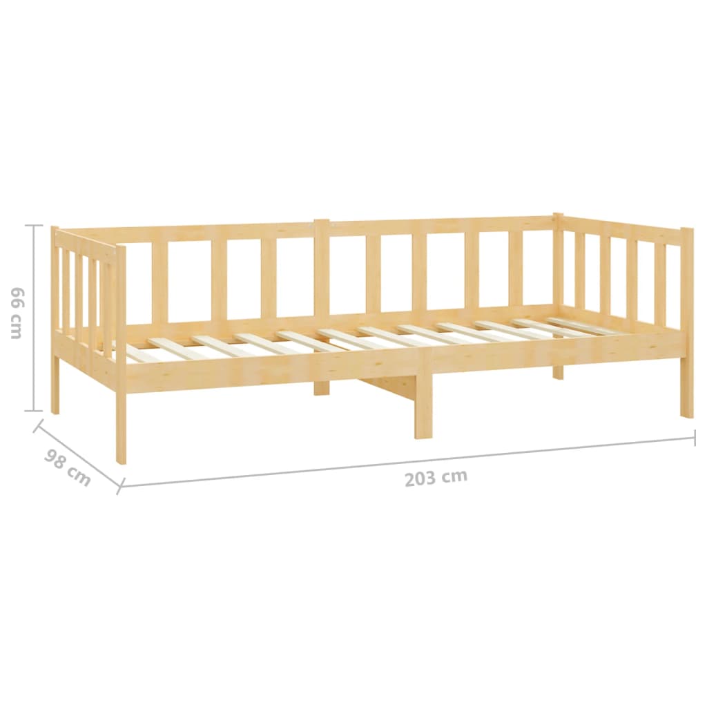 vidaXL Slaapbank met matras massief grenenhout 90x200 cm