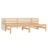 vidaXL Slaapbank uitschuifbaar massief grenenhout 2x(90x200) cm