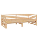vidaXL Slaapbank uitschuifbaar massief grenenhout 2x(90x200) cm