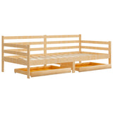 vidaXL Slaapbank met lades massief grenenhout 90x200 cm