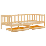 vidaXL Slaapbank met lades massief grenenhout 90x200 cm
