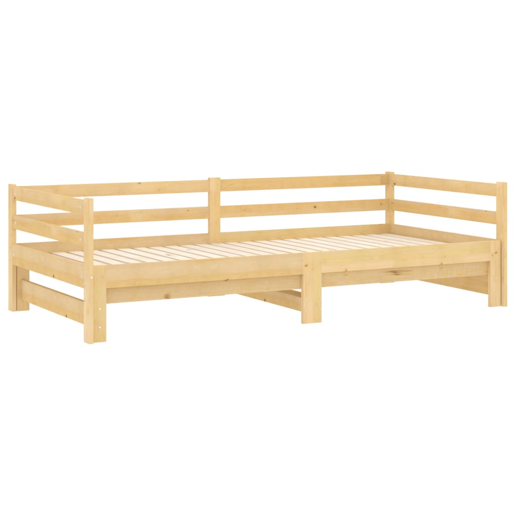 vidaXL Slaapbank uitschuifbaar massief grenenhout 2x(90x200) cm