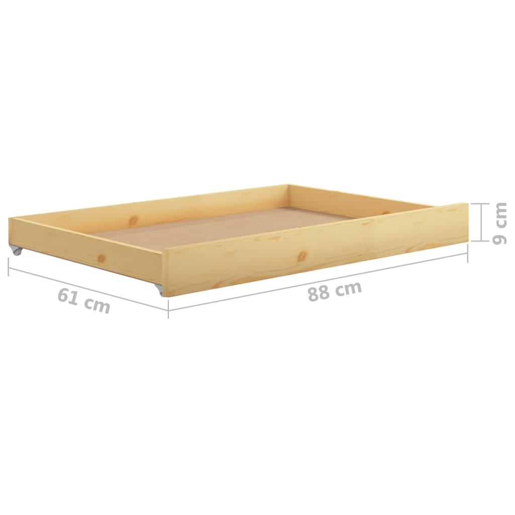 vidaXL Slaapbank uitschuifbaar massief grenenhout 2x(90x200) cm