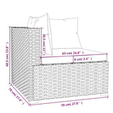vidaXL 3-delige Loungeset met kussens poly rattan zwart