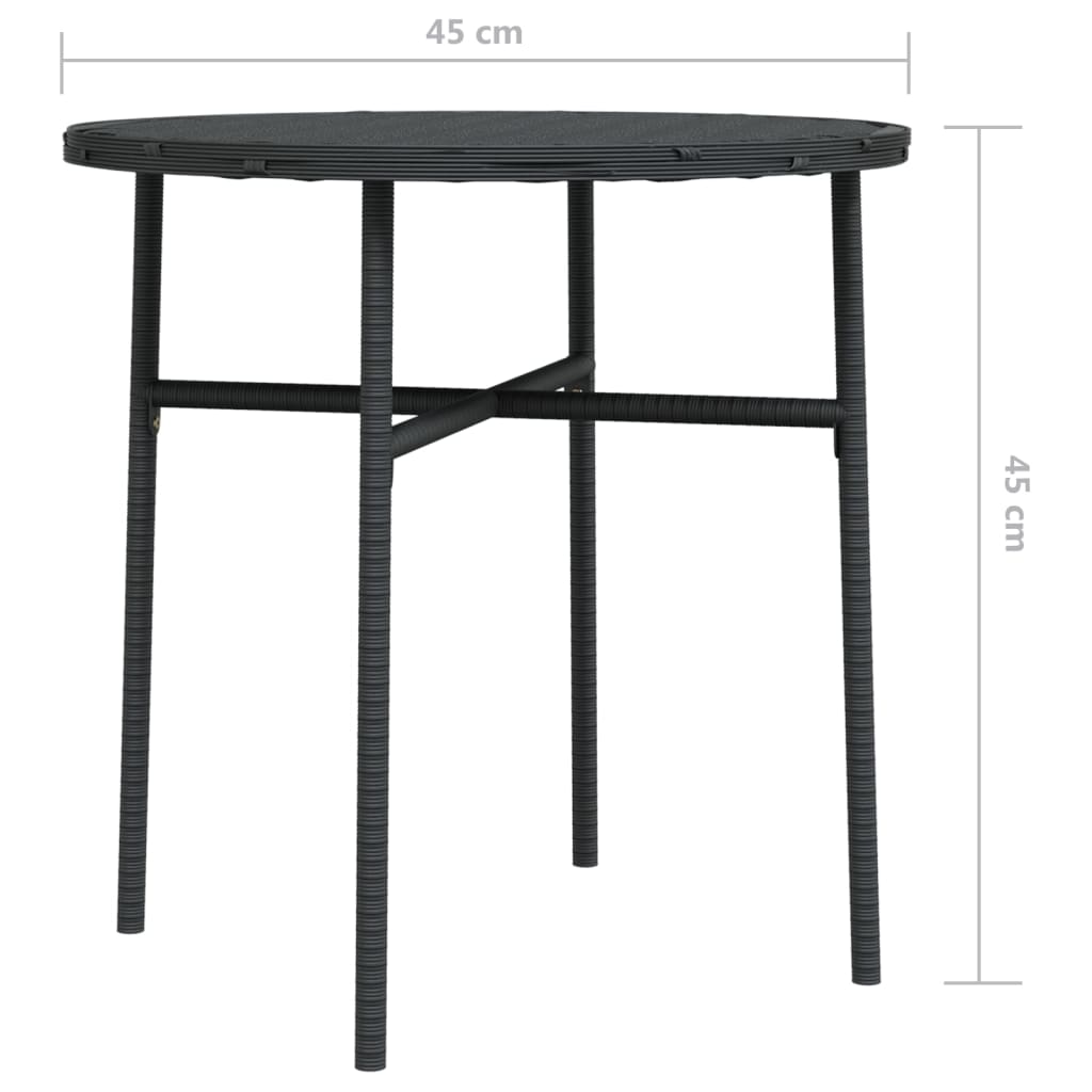 vidaXL Salontafel 45 cm poly rattan zwart