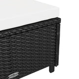 vidaXL Sun Lounger with Cream Cushion Poly Rattan Black