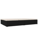 vidaXL Ligbed met kussens converteerbaar poly rattan zwart