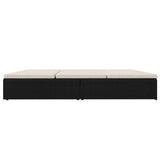 vidaXL Ligbed met kussens converteerbaar poly rattan zwart