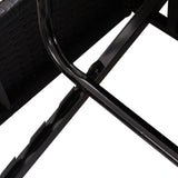 vidaXL Ligbed met kussens converteerbaar poly rattan zwart