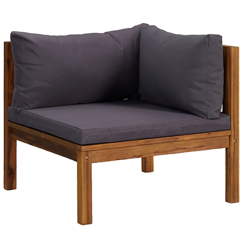 vidaXL Ensemble de salon 6 personnes avec coussins en acacia massif