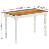 vidaXL Eettafel 110x60x76 cm massief mangohout