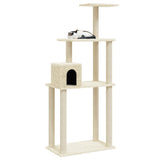vidaXL Cat scratcher with sisal scratching posts 147 cm cream