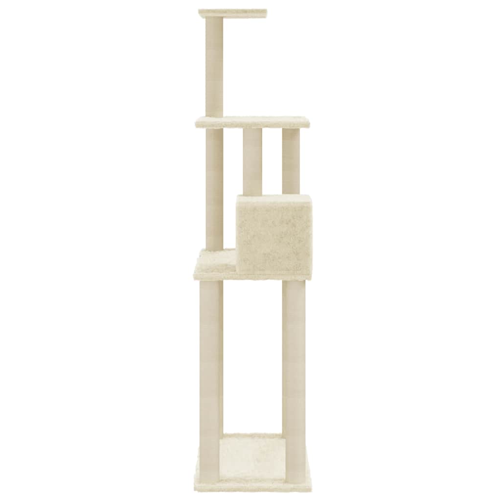vidaXL Cat scratcher with sisal scratching posts 147 cm cream