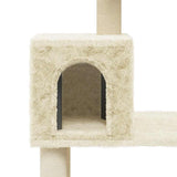 vidaXL Cat scratcher with sisal scratching posts 147 cm cream