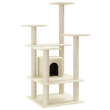 vidaXL Cat Scratching Tree with Sisal Scratching Posts 110 cm Cream