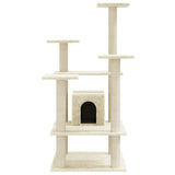 vidaXL Cat Scratching Tree with Sisal Scratching Posts 110 cm Cream