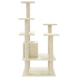 vidaXL Cat Scratching Tree with Sisal Scratching Posts 110 cm Cream