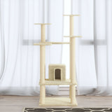 vidaXL Cat Scratching Tree with Sisal Scratching Posts 110 cm Cream