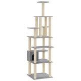 vidaXL Cat scratching tree with sisal scratching posts 183 cm light grey