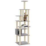 vidaXL Cat scratching tree with sisal scratching posts 183 cm light grey