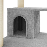 vidaXL Cat scratching tree with sisal scratching posts 183 cm light grey