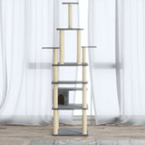 vidaXL Cat scratching tree with sisal scratching posts 183 cm light grey