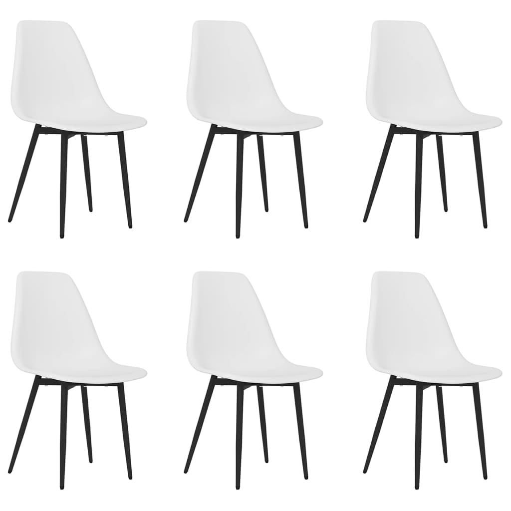 vidaXL Eetkamerstoelen 6 st PP wit