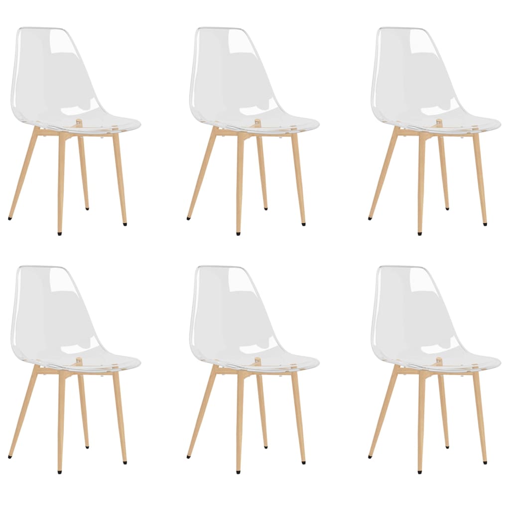 vidaXL Eetkamerstoelen 6 st PET transparant