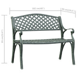 vidaXL Tuinbank 102 cm gietaluminium groen