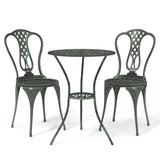 vidaXL 3-Piece Cast Aluminum Bistro Set Green