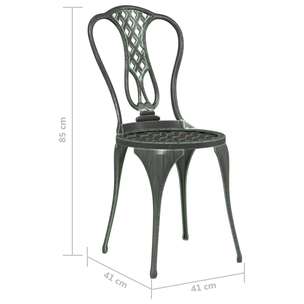 vidaXL 3-Piece Cast Aluminum Bistro Set Green