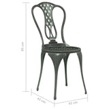 vidaXL 3-Piece Cast Aluminum Bistro Set Green
