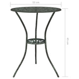 vidaXL 3-Piece Cast Aluminum Bistro Set Green
