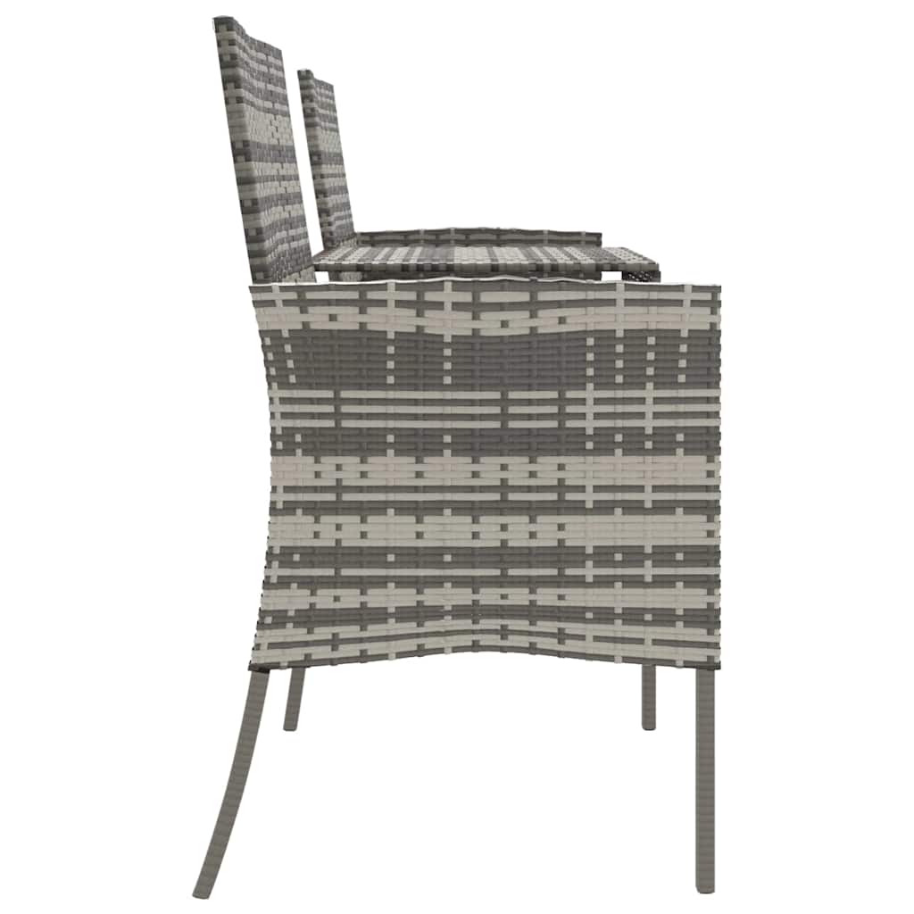 vidaXL Banquette de jardin 2 places avec tafeltje poly rotin couleur antraciet