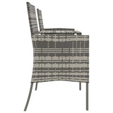 vidaXL Banquette de jardin 2 places avec tafeltje poly rotin couleur antraciet