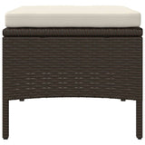 vidaXL 2-Seater Garden Sofa with Table and Footrests Poly Rattan Brown