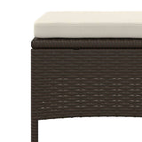 vidaXL 2-Seater Garden Sofa with Table and Footrests Poly Rattan Brown