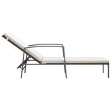 vidaXL Sun Lounger with Cushion Poly Rattan Brown