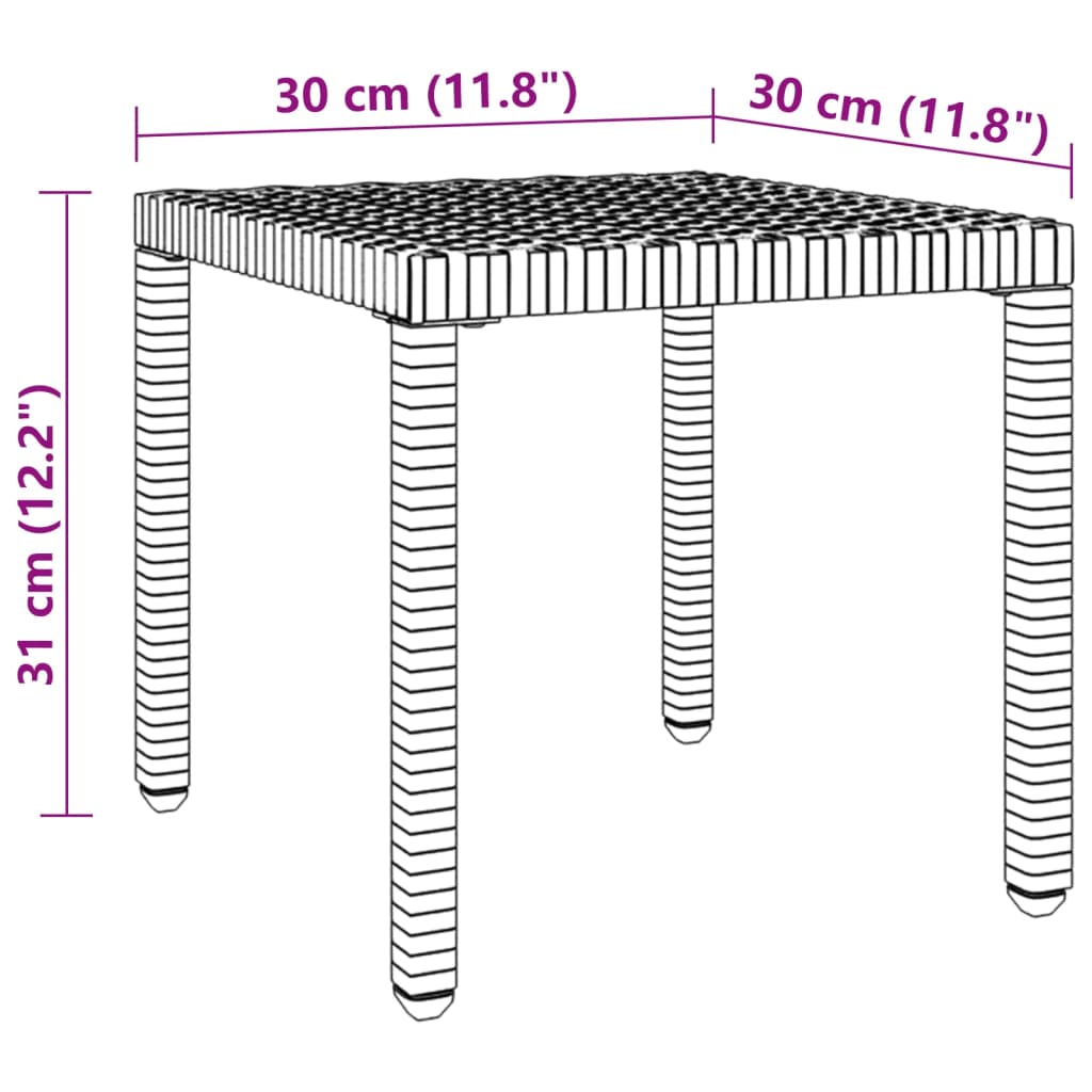 vidaXL Ligbedden 2 st met tafel poly rattan bruin