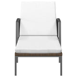 vidaXL Ligbedden 2 st met tafel poly rattan bruin