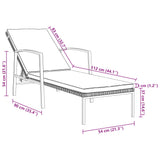 vidaXL Ligbedden 2 st met tafel poly rattan bruin