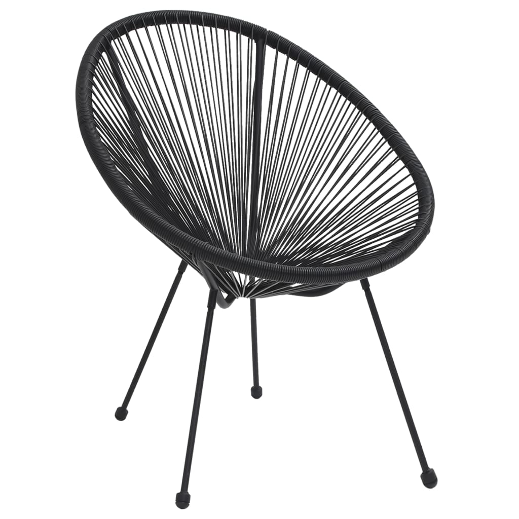 vidaXL 3-Piece Garden Dining Set Black
