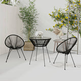 vidaXL 3-Piece Garden Dining Set Black